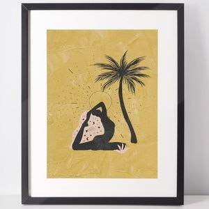 Wall Art Bohemian Woman Silhouette Celestial Print Poster Illustration Unframed